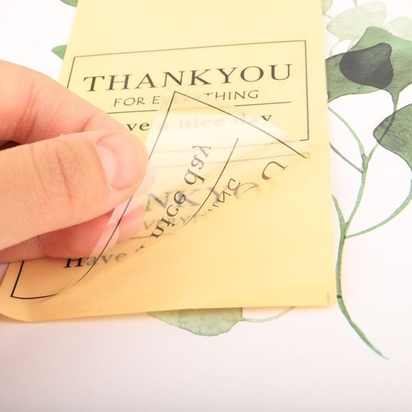 100 Packs Thank You Drink Bottle Sticker Transparent Self-Adhesive Baking Sticker Label - Image 2