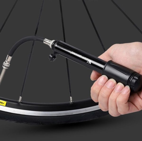 West Biking Bicycle High Pressure Pump Mini Portable Basketball Inflator With Hose (Black) - Image 10