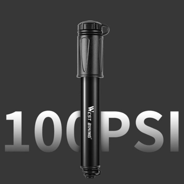 West Biking Bicycle High Pressure Pump Mini Portable Basketball Inflator With Hose (Black) - Image 6