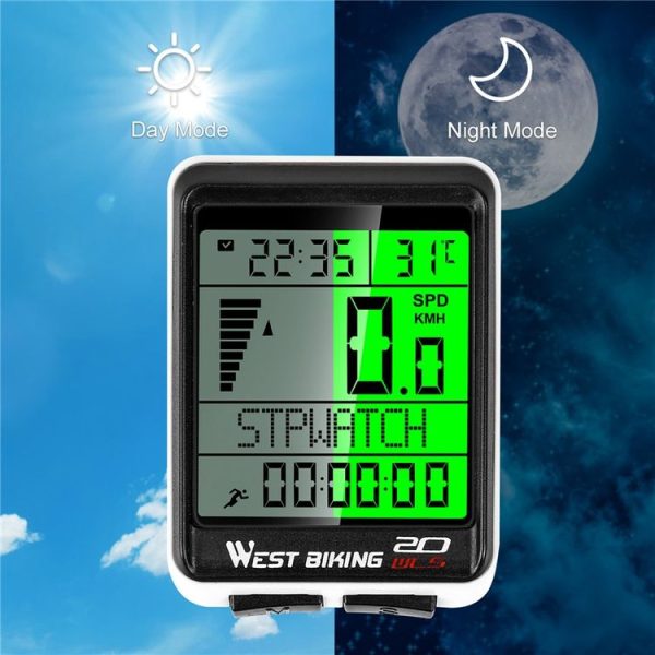 WEST BIKING Mountain Bike Wireless Code Meter Large-Screen Multifunctional Waterproof Speedometer - Image 4