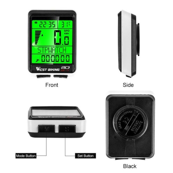 WEST BIKING Mountain Bike Wireless Code Meter Large-Screen Multifunctional Waterproof Speedometer - Image 7