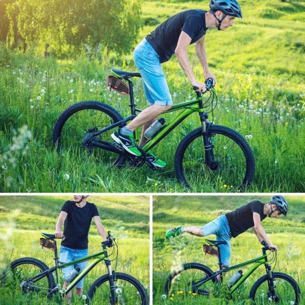 WEST BIKING Bicycle Waterproof Tail Bag Mountain Bike Riding Equipment Saddle Bag Small (Black Gray) - Image 9