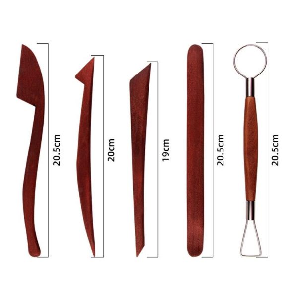 23 In 1 Wooden Clay Plastic Pottery Clay Tool Set Multifunctional Carving Combo Set - Image 2