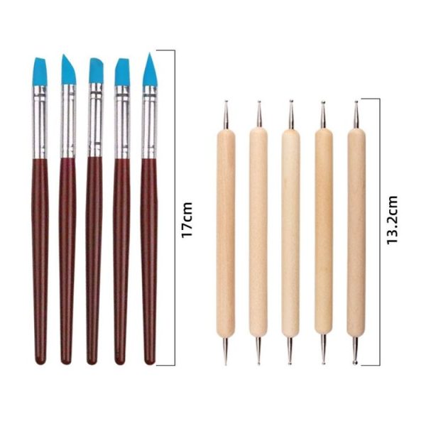 23 In 1 Wooden Clay Plastic Pottery Clay Tool Set Multifunctional Carving Combo Set - Image 5