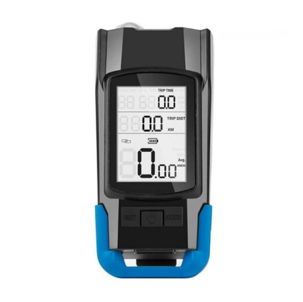 WEST BIKING 3 In 1 Wireless Bicycle Speedometer With Horn & Front Light Upgraded Version (Blue) - Image 2