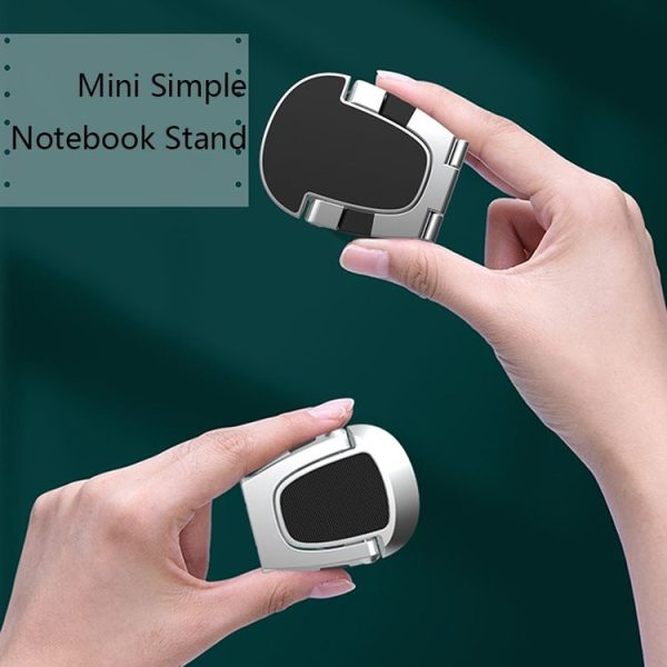 XSZJ-01 2 PCS Mini Notebook Holder Portable Foldable Metal Heat Dissipation Computer Stand (Silver) - Image 3