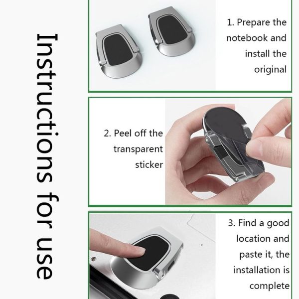 XSZJ-01 2 PCS Mini Notebook Holder Portable Foldable Metal Heat Dissipation Computer Stand (Silver) - Image 9