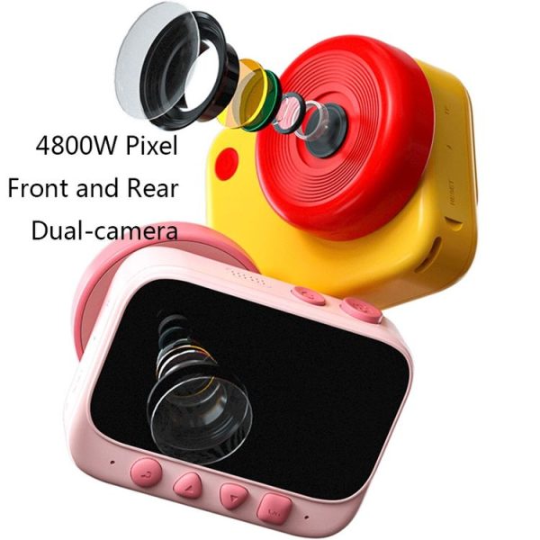 4800W Pixel Front And Rear Dual-Camera High-Definition Children Mini Digital Camera (Red) - Image 4