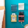 Wall-Mounted Remote Control Storage Box Household Multi-Function Rack (Yellow) - Image 2
