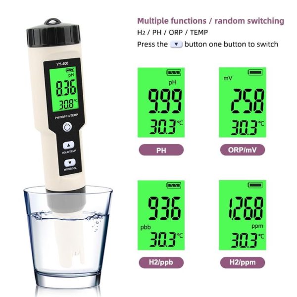 Portable Hydrogen-Rich Pen PH Meter / ORP / TEMP 4 in 1 Test Pen - Image 5