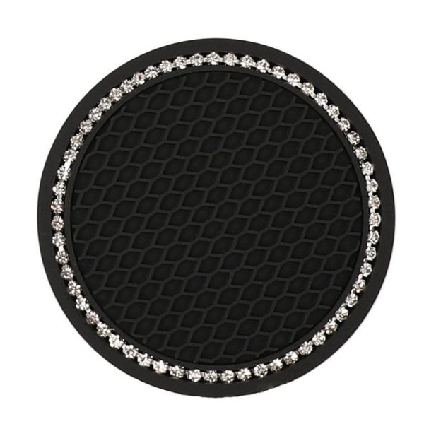 Car Universal Diamond Honeycomb Water Coaster Car Anti-Slip Mat (Black White Diamond)