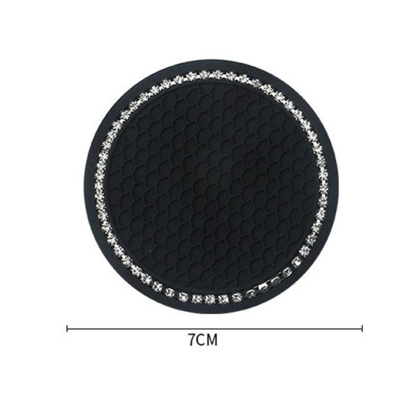 Car Universal Diamond Honeycomb Water Coaster Car Anti-Slip Mat (Black White Diamond) - Image 3