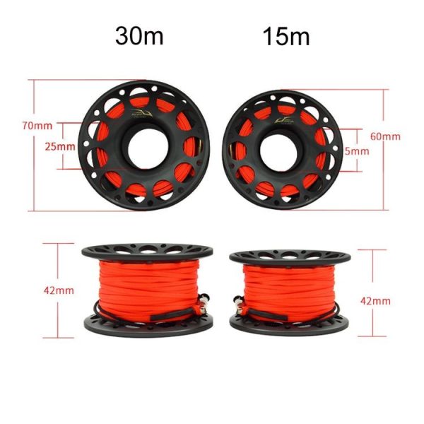KEEP DIVING Aviation Sluminum Reel Double Hook Diving Buoy Rope Release Device, Color: 30m Black - Image 3
