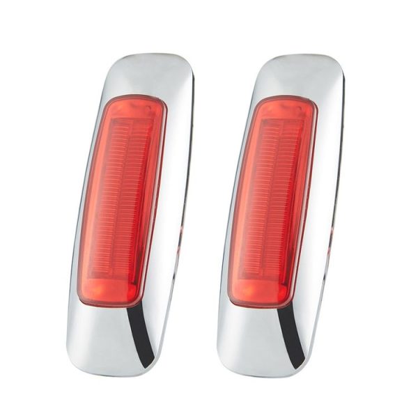 2 PCS 12 / 24V 8 LEDs Explosion Lightning Plating Edge Light Side Tail Light (Red)