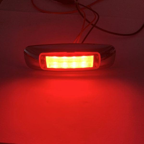 2 PCS 12 / 24V 8 LEDs Explosion Lightning Plating Edge Light Side Tail Light (Red) - Image 5