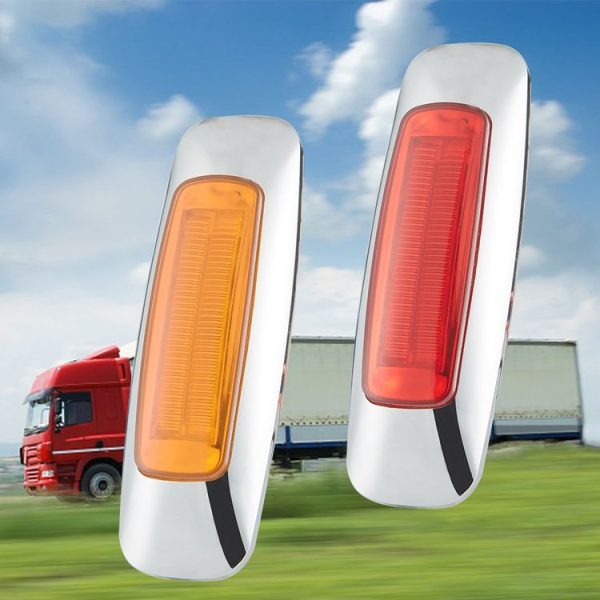 2 PCS 12 / 24V 8 LEDs Explosion Lightning Plating Edge Light Side Tail Light (Red) - Image 6
