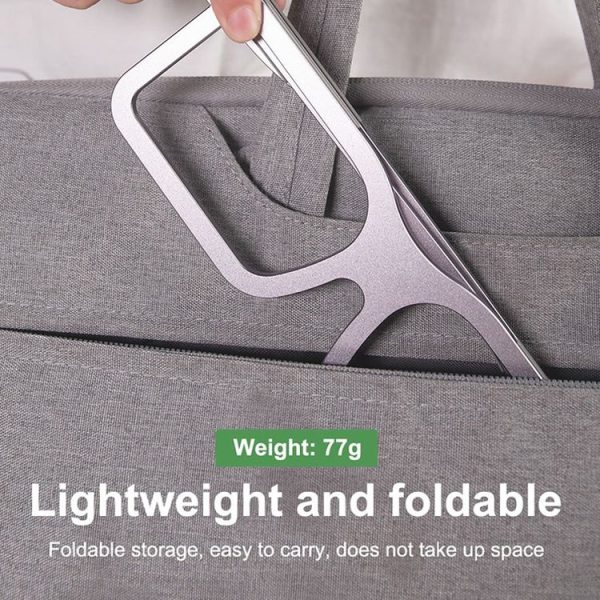 Glasses Folding Aluminum Alloy Heat Dissipation Base Desktop Portable Computer Stand (Space Gray) - Image 10