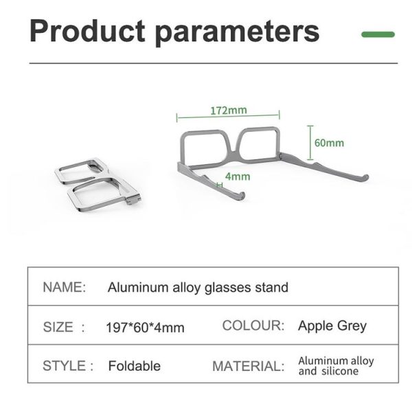 Glasses Folding Aluminum Alloy Heat Dissipation Base Desktop Portable Computer Stand (Space Gray) - Image 12