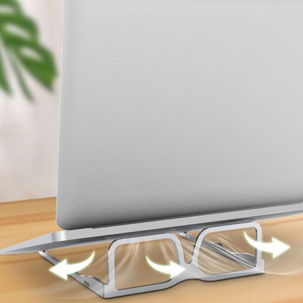 Glasses Folding Aluminum Alloy Heat Dissipation Base Desktop Portable Computer Stand (Space Gray) - Image 8