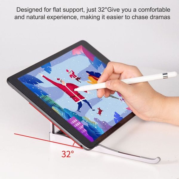 Glasses Folding Aluminum Alloy Heat Dissipation Base Desktop Portable Computer Stand (Space Gray) - Image 9