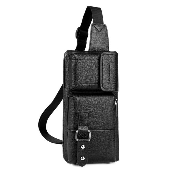 WEIXIER 8115 Men Outdoor Sports Bag Multi-Function Chest Bag Casual Waist Bag (Black) - Image 2