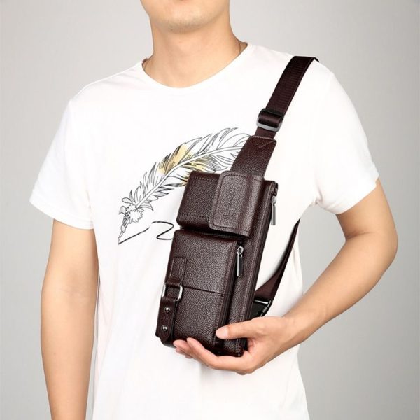 WEIXIER 8115 Men Outdoor Sports Bag Multi-Function Chest Bag Casual Waist Bag (Black) - Image 8