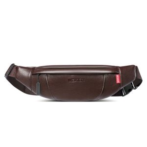 WEIXIER 9560 Men One-shoulder Casual Messenger Bag Small Chest Bag Waist Bag (Brown)
