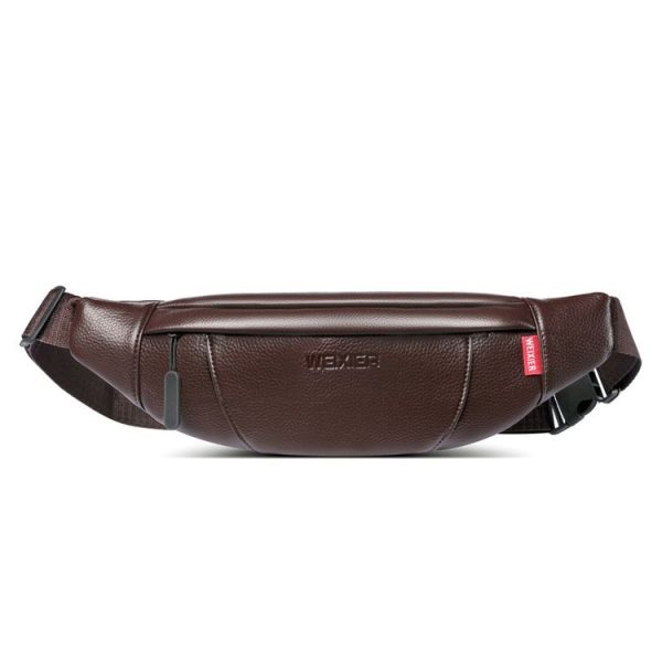 WEIXIER 9560 Men One-shoulder Casual Messenger Bag Small Chest Bag Waist Bag (Brown)