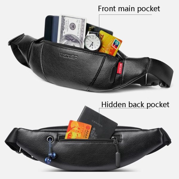 WEIXIER 9560 Men One-shoulder Casual Messenger Bag Small Chest Bag Waist Bag (Brown) - Image 6