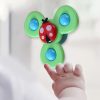 3 In 1 Fingertip Spinner Baby Rattle Three-Color Insect Sucker Turn And Turn Fun Baby Bath Toy - Image 5