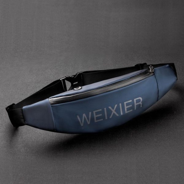 WEIXIER 9546 Men Outdoor Sports Waist Bag Fitness Running Multifunctional Reflective Personal Phone Pocket (Dark Blue) - Image 2