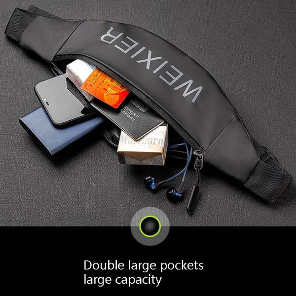 WEIXIER 9546 Men Outdoor Sports Waist Bag Fitness Running Multifunctional Reflective Personal Phone Pocket (Dark Blue) - Image 4
