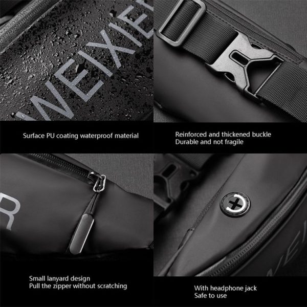 WEIXIER 9546 Men Outdoor Sports Waist Bag Fitness Running Multifunctional Reflective Personal Phone Pocket (Dark Blue) - Image 7