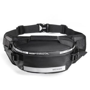 WEIXIER 9543 Multifunctional Large-Capacity Anti-Splashing Business Cash Bag Wear-Resistant Outdoor Sports Waist Bag (Black)