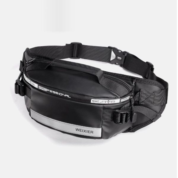 WEIXIER 9543 Multifunctional Large-Capacity Anti-Splashing Business Cash Bag Wear-Resistant Outdoor Sports Waist Bag (Black) - Image 2