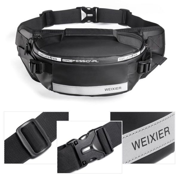 WEIXIER 9543 Multifunctional Large-Capacity Anti-Splashing Business Cash Bag Wear-Resistant Outdoor Sports Waist Bag (Black) - Image 5