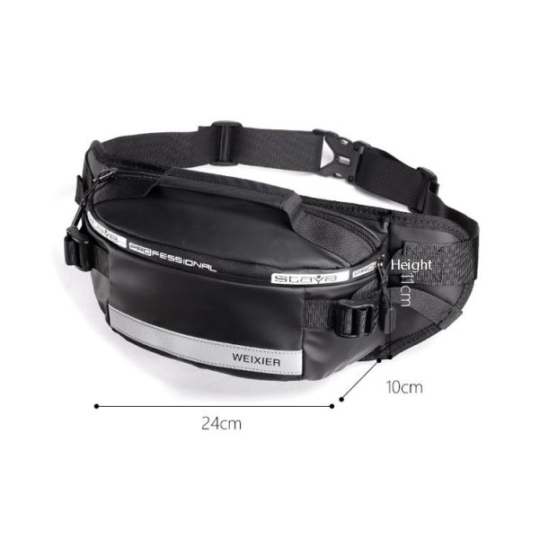 WEIXIER 9543 Multifunctional Large-Capacity Anti-Splashing Business Cash Bag Wear-Resistant Outdoor Sports Waist Bag (Black) - Image 8