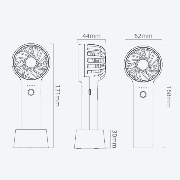 M2 Hand-Held Aromatherapy Fan 5 Gear High Wind Power (Black) - Image 3