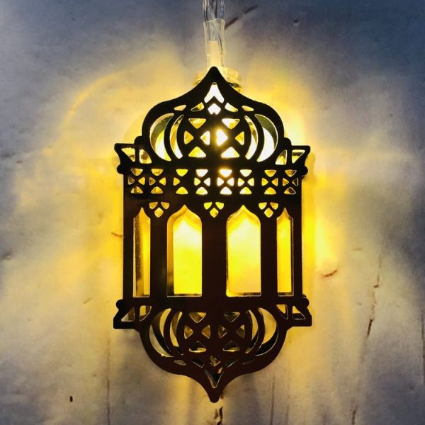3m 20 LEDs Eid Al-Fitr Festival Iron Art String Lights Ramadan LED Decoration Pendant (White Light) - Image 3