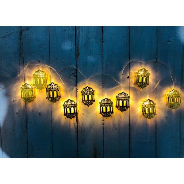 3m 20 LEDs Eid Al-Fitr Festival Iron Art String Lights Ramadan LED Decoration Pendant (White Light) - Image 4
