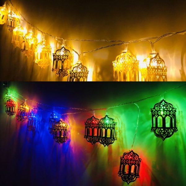 3m 20 LEDs Eid Al-Fitr Festival Iron Art String Lights Ramadan LED Decoration Pendant (White Light) - Image 6