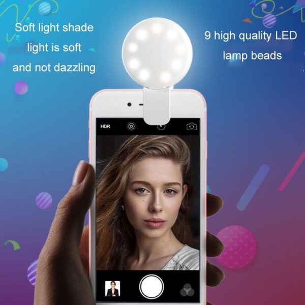 2 PCS Mobile Phone Fill Light Camera Photo LED Selfie Light (Black) - Image 5