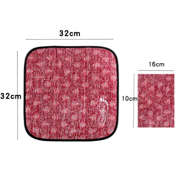 Outdoor Travel Small Cushion Folding Thickening Portable Single Wild Park Picnic Mat Beach Moisture-Proof Mat (Crimson) - Image 2