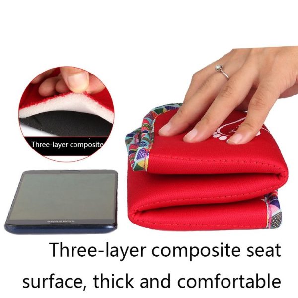 Outdoor Travel Small Cushion Folding Thickening Portable Single Wild Park Picnic Mat Beach Moisture-Proof Mat (Crimson) - Image 3