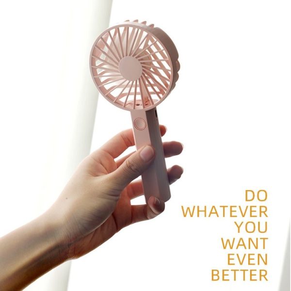 Y6 Hand-Held Small Fan Usb Rechargeable Desktop Portable Electric Fan (Pink) - Image 9