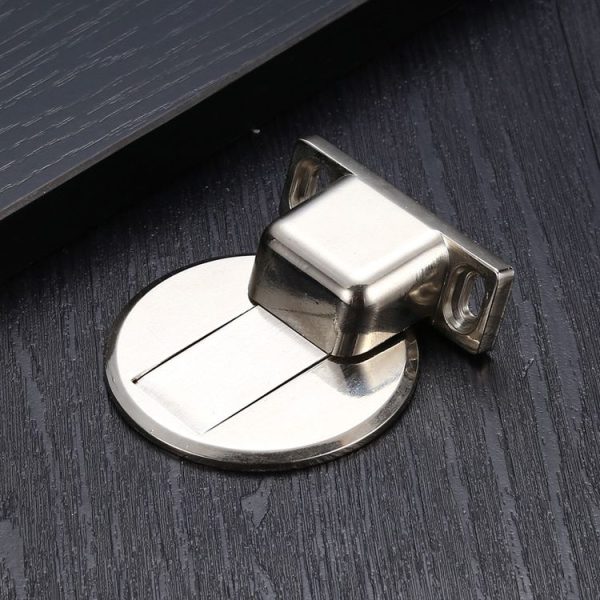 Zinc Alloy Non-Perforated Suction Silent Strong Magnetic Door Stopper Brushed Steel