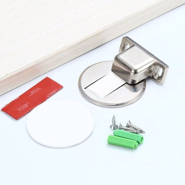 Zinc Alloy Non-Perforated Suction Silent Strong Magnetic Door Stopper Brushed Steel - Image 2