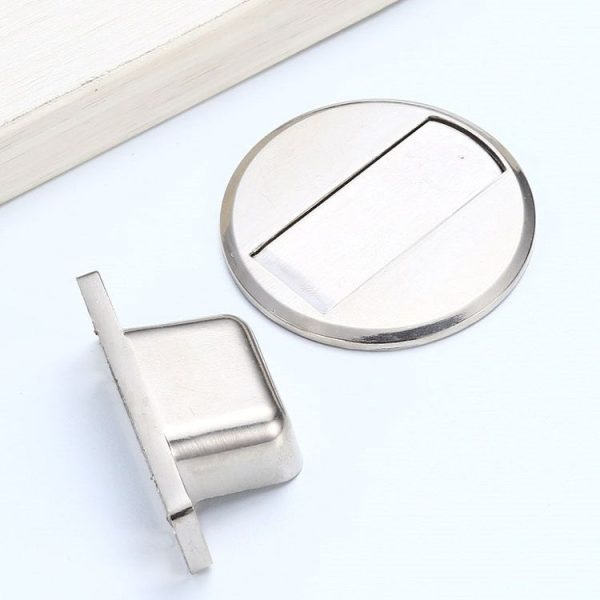 Zinc Alloy Non-Perforated Suction Silent Strong Magnetic Door Stopper Black - Image 5