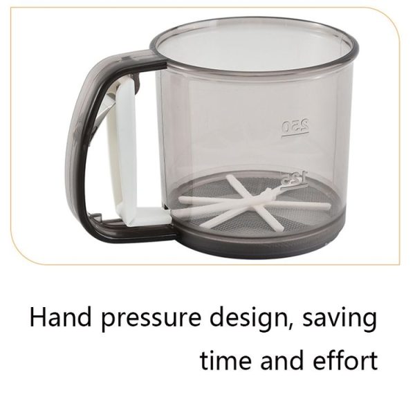Convenient Hand-Held Flour Sieve Icing Sugar Sieve Baking Tool (Brown) - Image 5