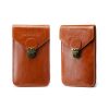 2 PCS WEIXIER 8639 Outdoor Belt Phone Waist Bag Men Business Buckle Vertical Cover Purse Wallet (Khaki)